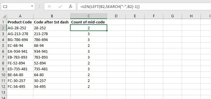 LEN function Excel