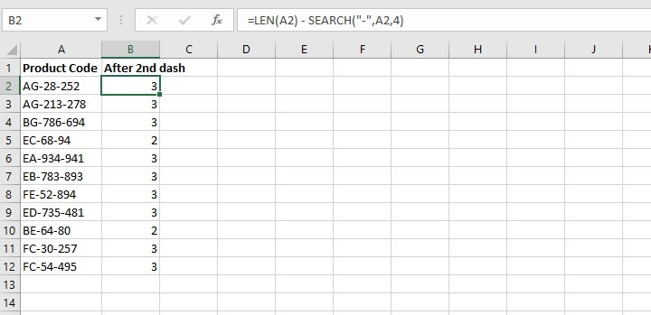 LEN function Excel