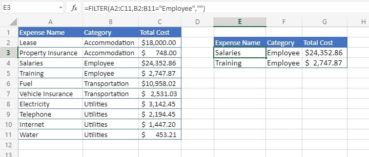 How to filter in Excel