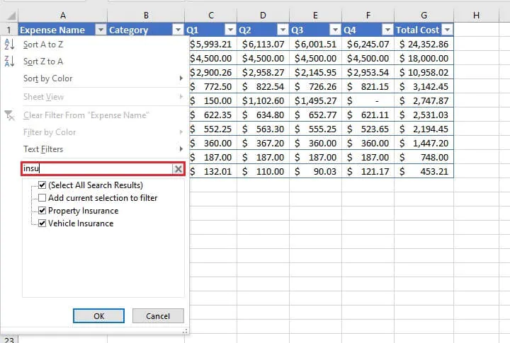 Cara memfilter di Excel