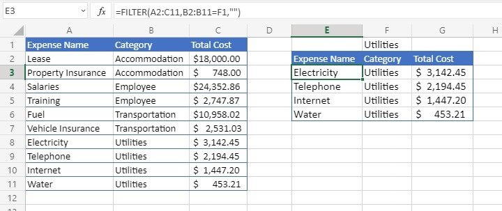 How to filter in Excel