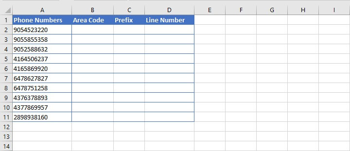 Split cells in Excel