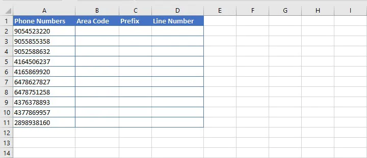 Split cells in Excel