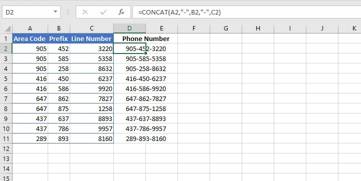 How to merge cells in Excel
