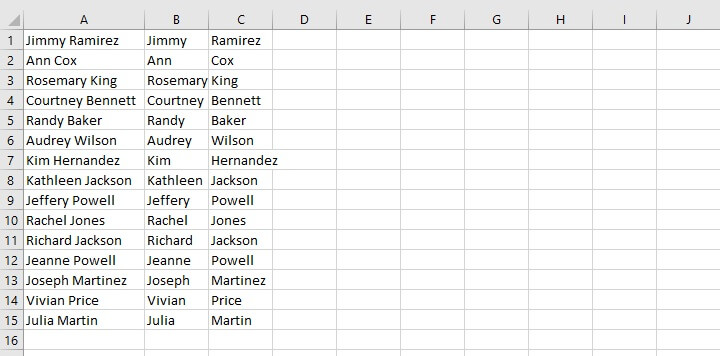 Split cells in Excel