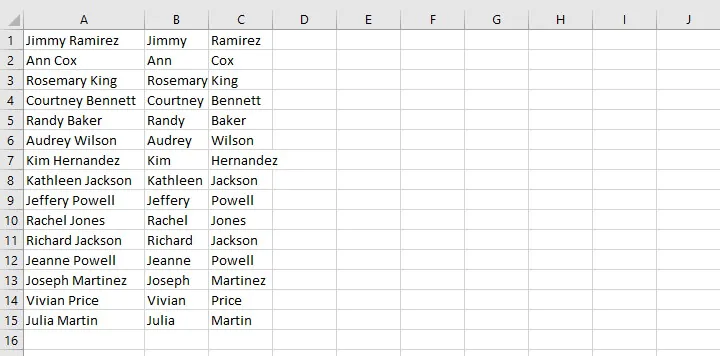 Split cells in Excel
