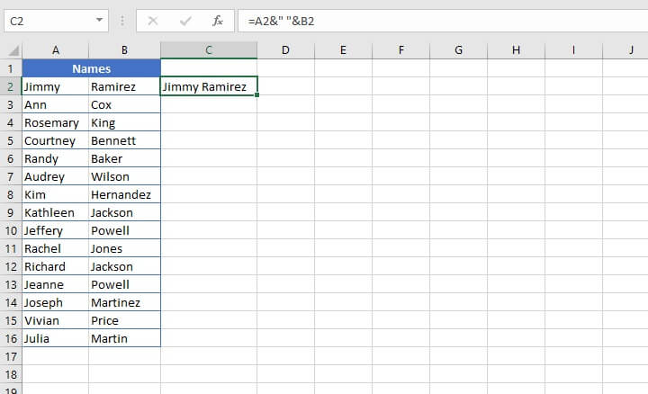 How to merge cells in Excel