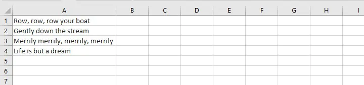 Fungsi penjumlahan Excel - fungsi LEN