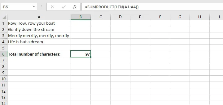 Excel sumproduct