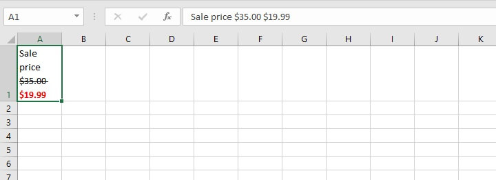 Strikethrough in Excel