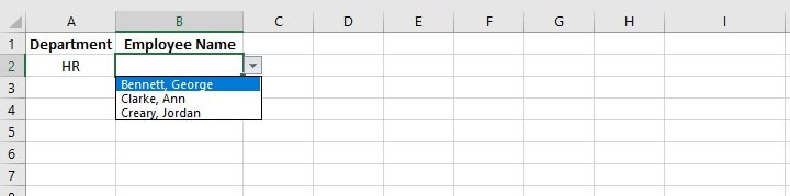 Excel indirect function