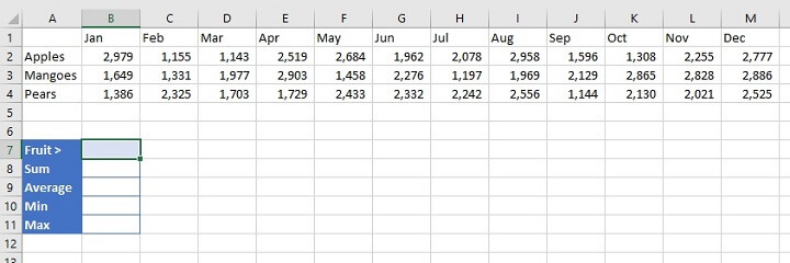 Excel indirect function