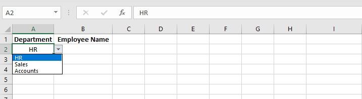 Excel indirect function