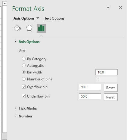 Excel histogram