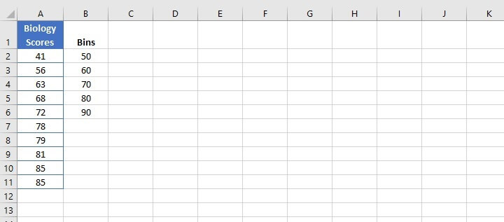 Excel histogram