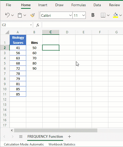 Excel histogram