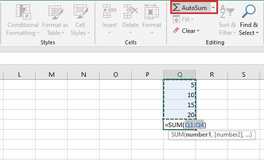 Basic Excel formulas - SUM function