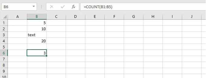 Basic Excel formulas - COUNT function