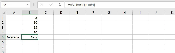 Basic Excel formulas - Average function