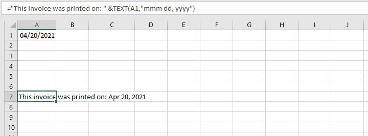 Excel TEXT function