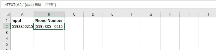 Excel TEXT function