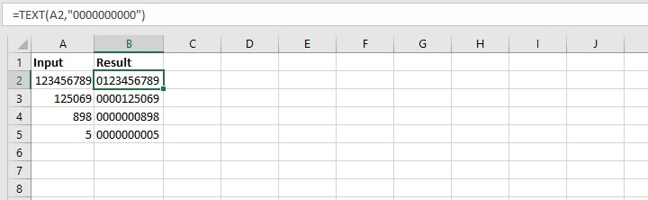 Excel TEXT function