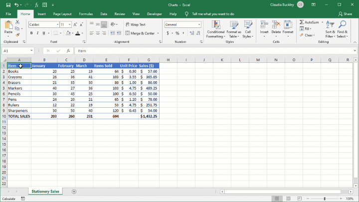 How to make a graph in Excel