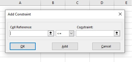 Excel Solver - constraints