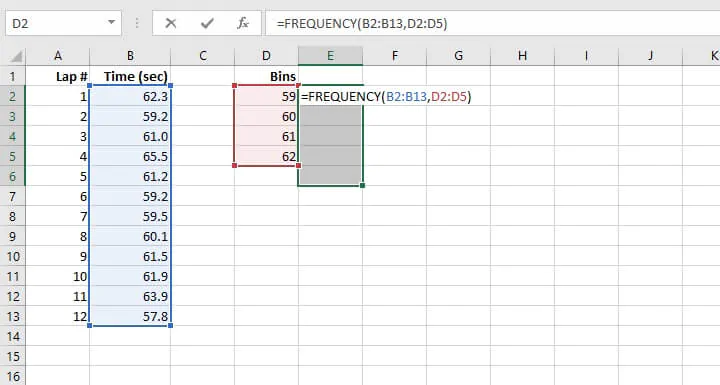 FREQUENCY Excel