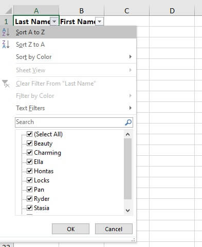 How to alphabetize in Excel