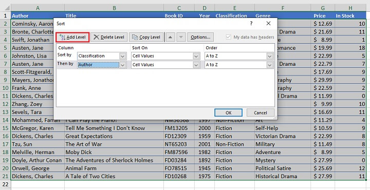 How to alphabetize in Excel