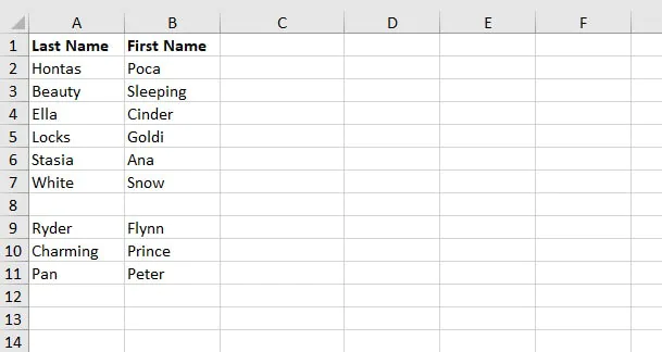 How to alphabetize in Excel