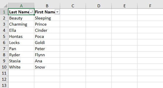 How to alphabetize in Excel