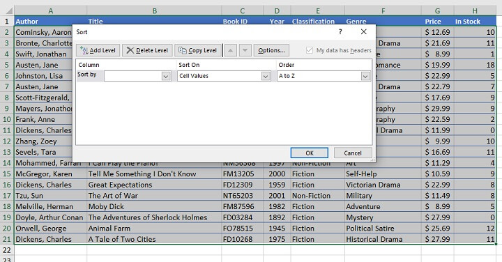 How to alphabetize in Excel