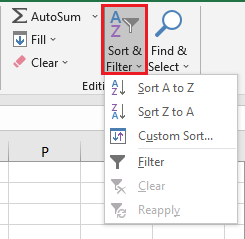 How to alphabetize in Excel