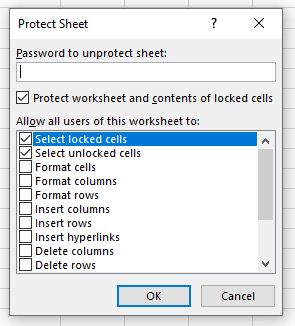 Lock specific cells or ranges