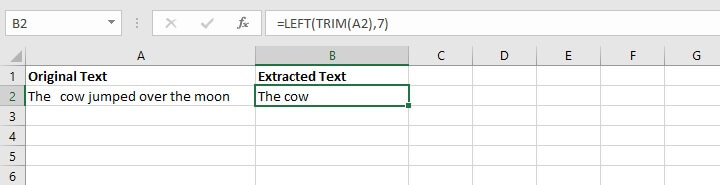 Excel left function