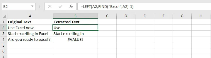Excel left function