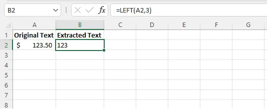 Excel left function