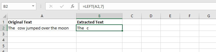 Excel left function