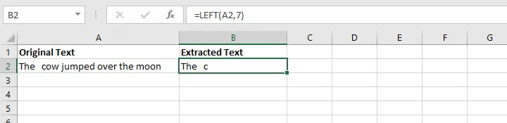 Excel left function