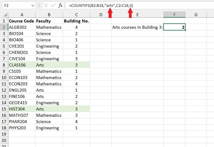 COUNTIFS - numeric values