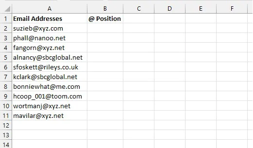 Excel SEARCH function
