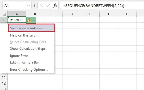 Mảng động trong Excel - SPILL