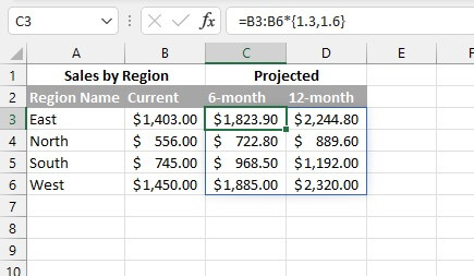 Excel dynamic arrays