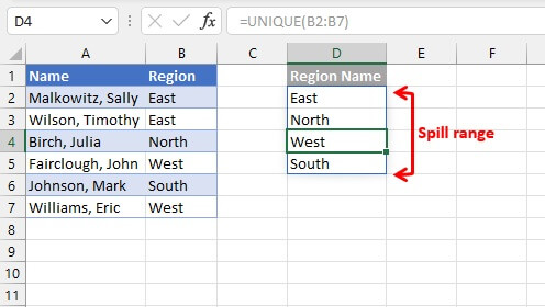 Excel dynamic arrays - spill behavior