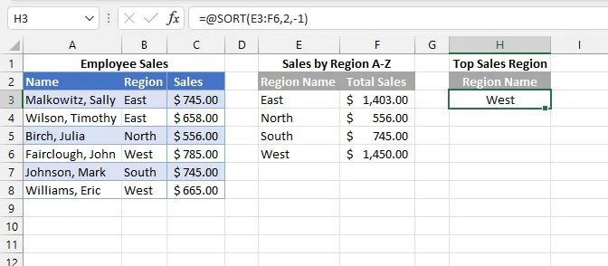 Mảng động trong Excel - toán tử giao nhau ngầm