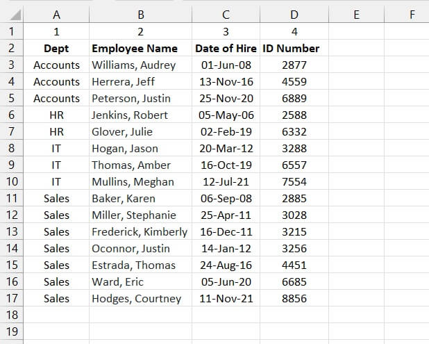 sorted-column