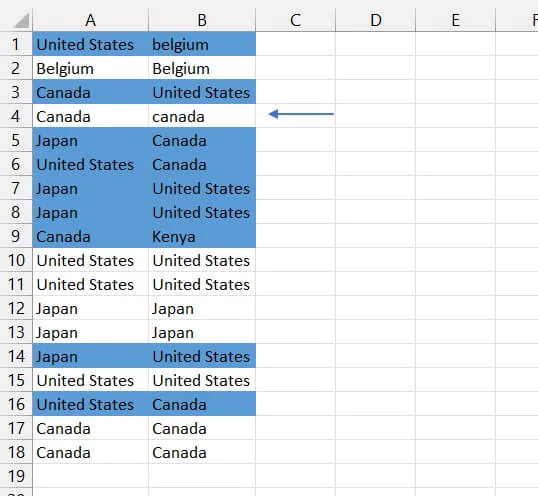 How to Cross-check two lists for discrepancies in MS Excel