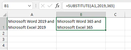 Using SUBSTITUTE function with numeric values
